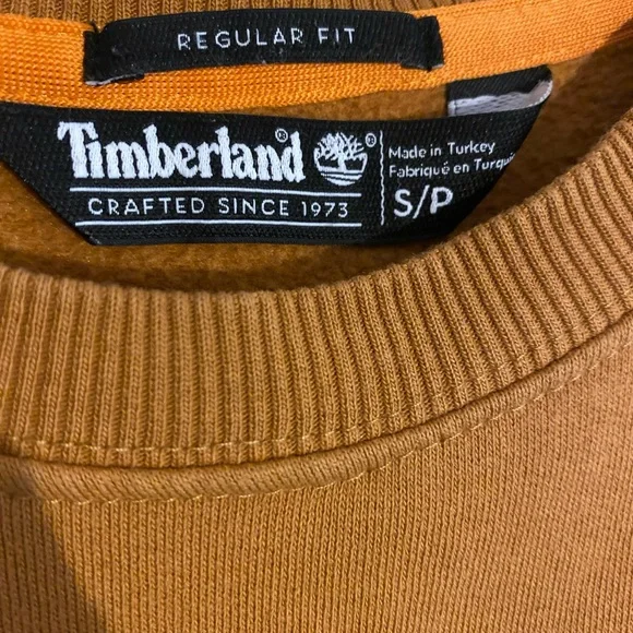 Timberland Brown Tree Logo Crew Neck Sweatshirt Cotton Blend - Picture 3 of 6